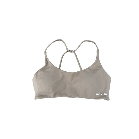 DFYNE Dynamic Twist Back Bra Mocha Open Back Gym Workout Lifting Size Small S - Picture 2 of 7